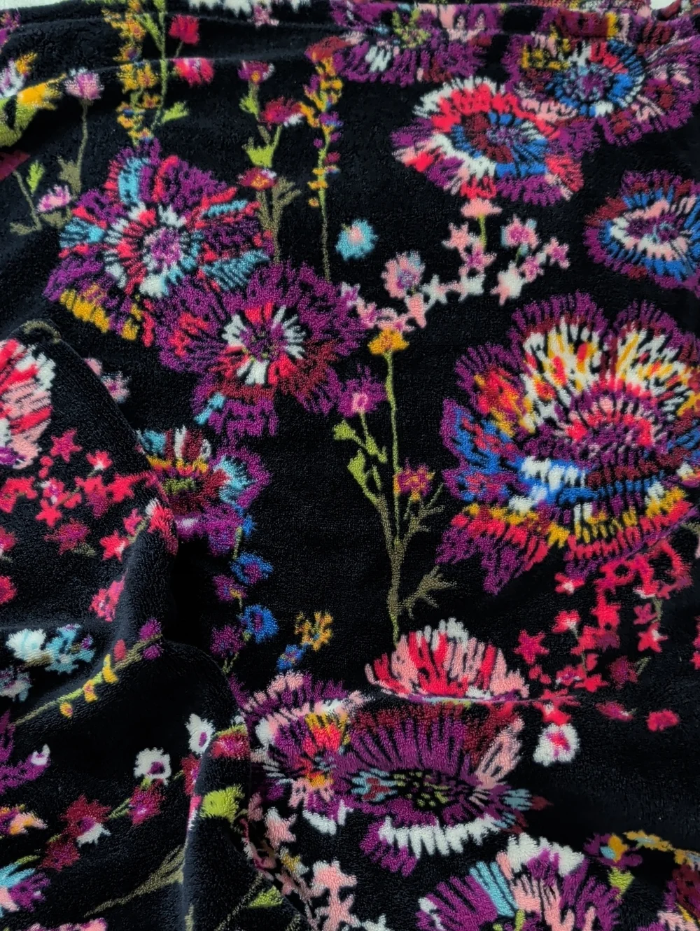 Vera Bradley Midnight Wildflower Travel Blanket